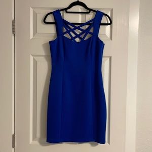 Eliza j form fitting dress with fun neckline